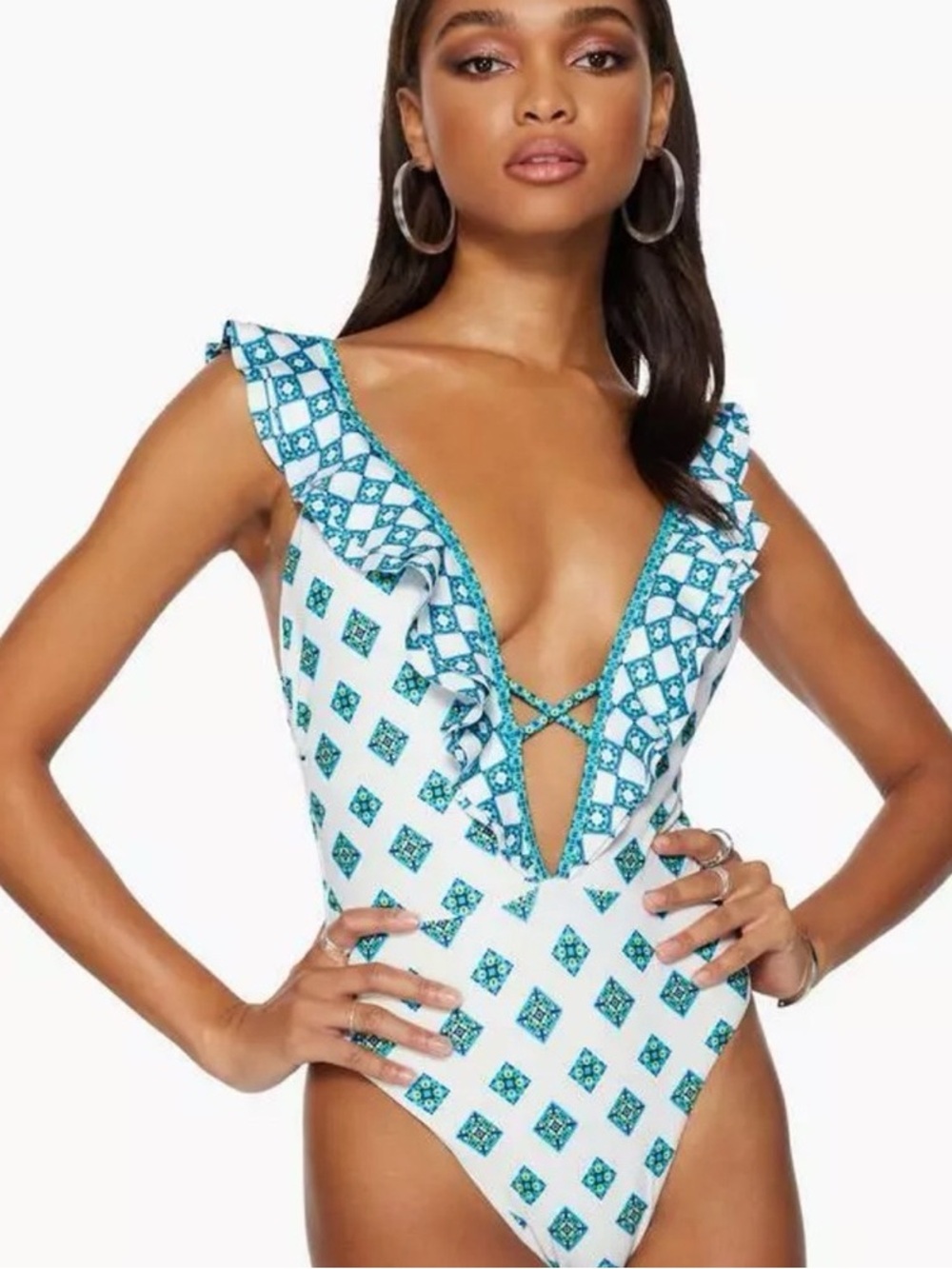 Ramy Brook NWT Geo Print Alize one piece swimsuit